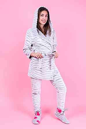 Домашня жіноча піжама — комплект "Шиншила", топ Крохатушка- Одяг Київ