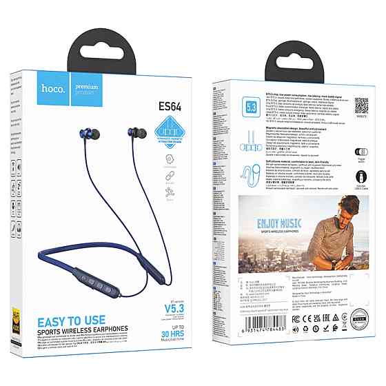 Навушники HOCO ES64 Easy Sound sports BT earphones Navy Blue Київ