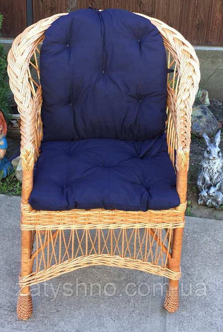 Кресло плетеное с синей накидкой Киев - изображение 4