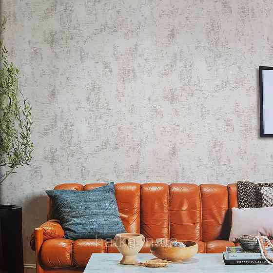 Обои метровые винил на флизелине Decowall Retro под штукатурку под бетон светло серые белые Киев