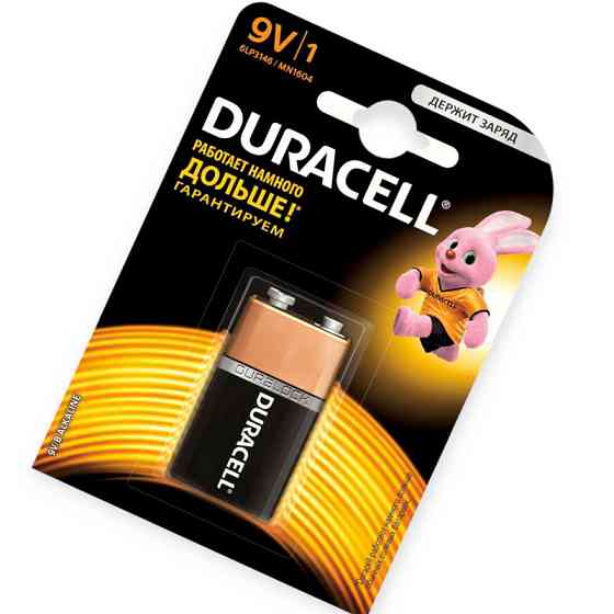 Батарейка "КРОНА" лужна 9.0V прямокутна Duracell Basic Alkaline блістер Мукачево