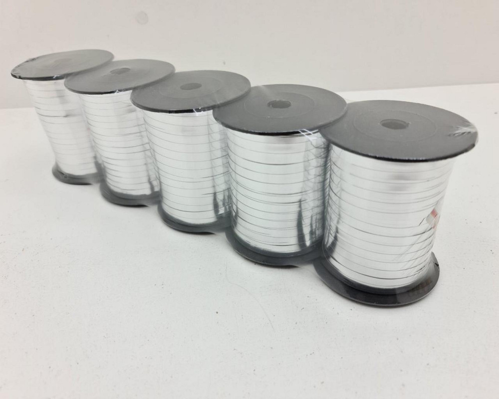 Стрічка для повітряних куль і подарунків срібна 140 метрів (1 пачка) Харків - фото 2