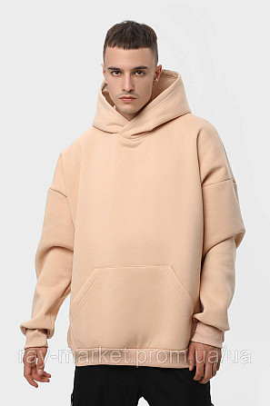 Худі оверсайз чоловіче утеплене RAY OVERSIZE бежеве (U0404M-Cream) 2XL/3XL Київ - фото 1