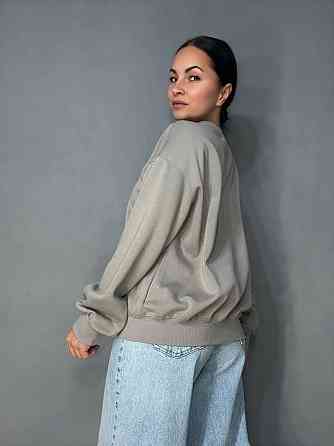 Свитшот женский A-N 30070-1 базовый оверсайз однотонный, бежевый, one size Киев