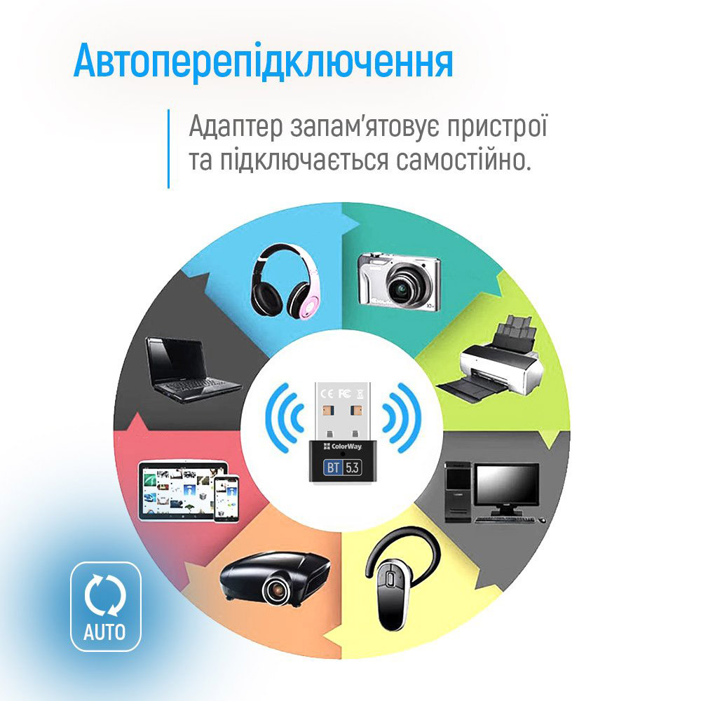 Адаптер Bluetooth v5.3 USB, чорний Colorway Винница - изображение 9