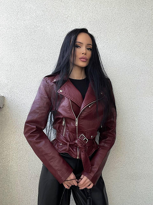 Куртка косуха жіноча Бордовий L Харків - фото 5