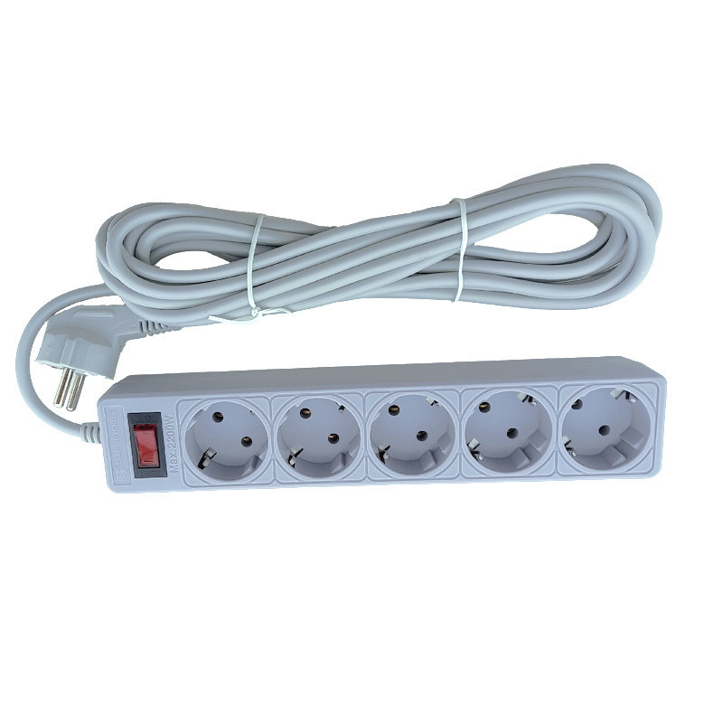 Сетевой фильтр с заземлением 5 гнезд, 5 м серый Днепр - изображение 2