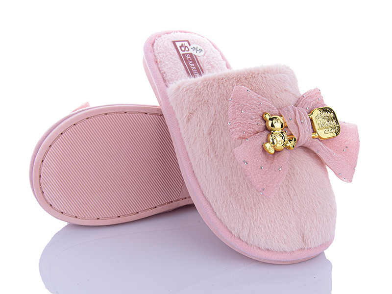 Тапочки закрытые домашние женские теплые с бантом Розовый, 39 Одесса - изображение 5