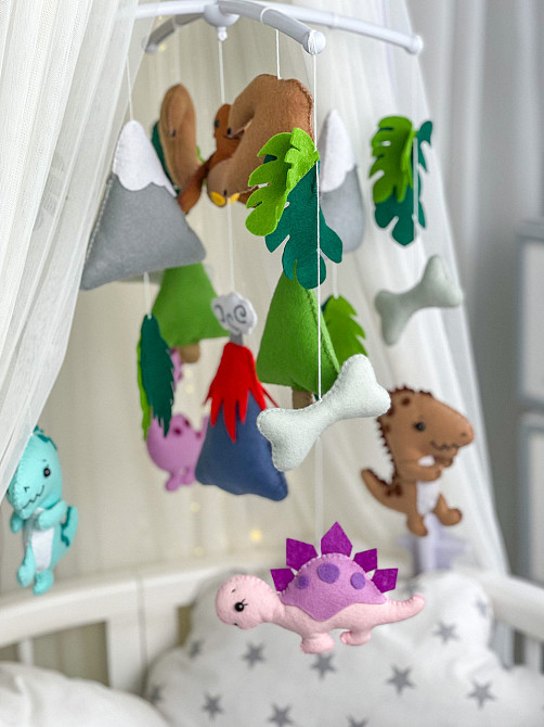 Музичний мобіль WoollyFox «Веселі динозаврики» з 35 мелодіями Киев - изображение 3