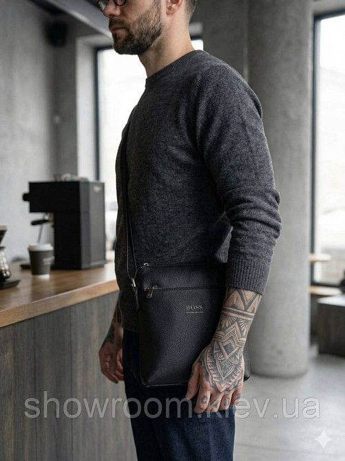 Чоловіча брендова сумка Boss на плече (1641) Київ - фото 5