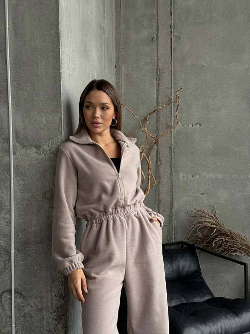 Женский теплый повседневный комбинезон двусторонний полар флис Одесса - изображение 8