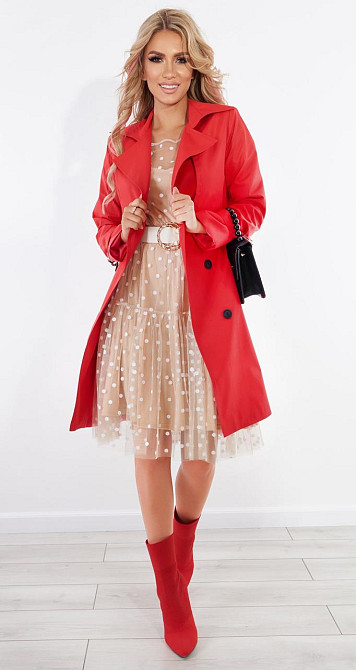 Стильний червоний тренч (42) Київ - фото 2