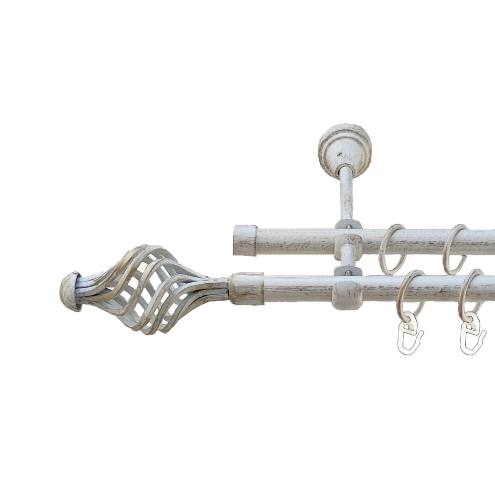 Карниз Orvit Арезо металевий дворядний відкритий Біле Золото 16\16 мм 240 см (5484072) Львів - фото 1