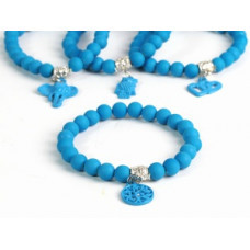 Браслет стильный бусы голубого цвета Киев - изображение 1