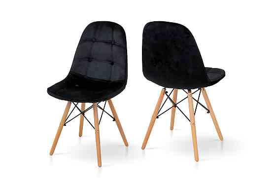 Стілець ДЖАСТІН, велюр чорний Київ