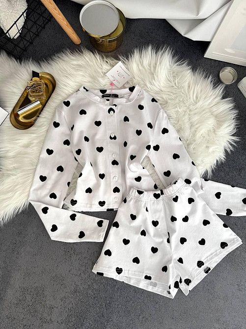 Женская стильная домашняя принтованная пижама качественный кулир Белый, 44/46 Одесса - изображение 9