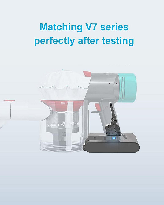 Акумулятор V7 SV11 Чорний 21.6V 4500mAh Li-ion змінний для ручного пилососа V7 SV11 Motorhead Pro Trigger Animal Car+Boat Extra Київ - фото 4