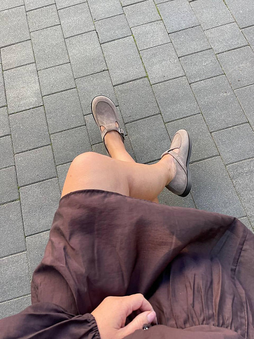 Vanessa Стильні замшеві лофери жіночі з ремінцем T-304-05 капучино весна-осінь р. 36-40 / Лофер Коломия - фото 10