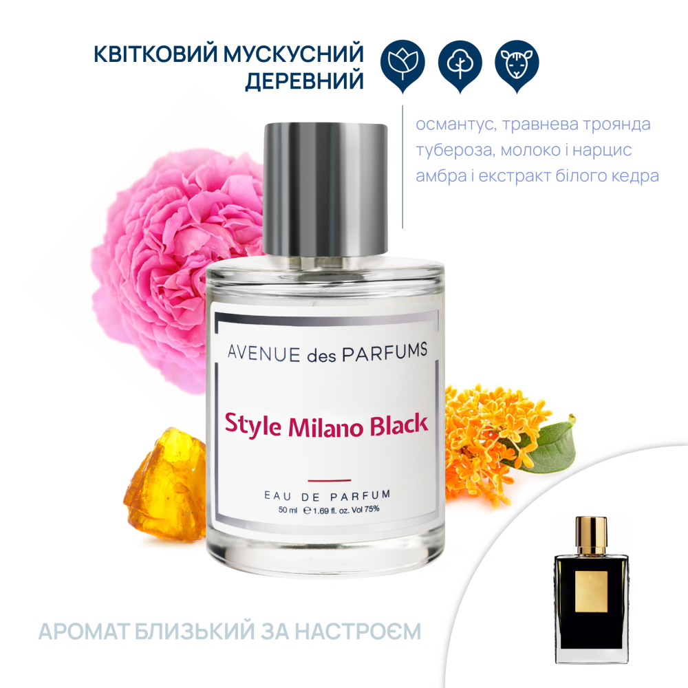 Парфюмерная вода Style Milano black Avenue des Parfums 50 мл Киев - изображение 6
