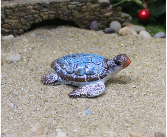 Фигурка Черепаха 7.6 х 6.5 из полистоуна Для мини-сада, сада и флорариума Голубой Одесса