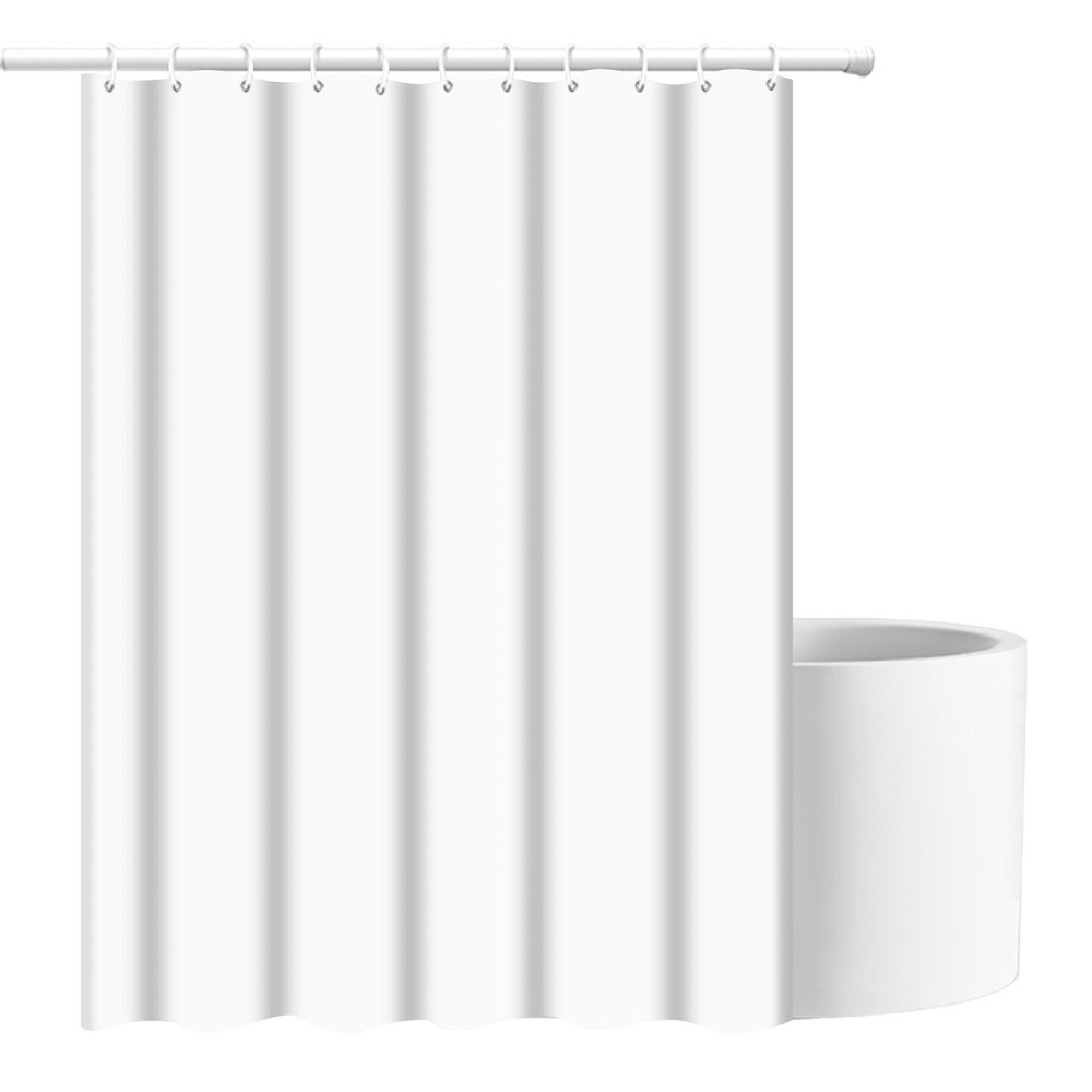 Шторка для ванни з поліестеру водонепроникна Bathlux 180x180 см із кільцями, біла матова Кам'янець-Подільський - фото 3