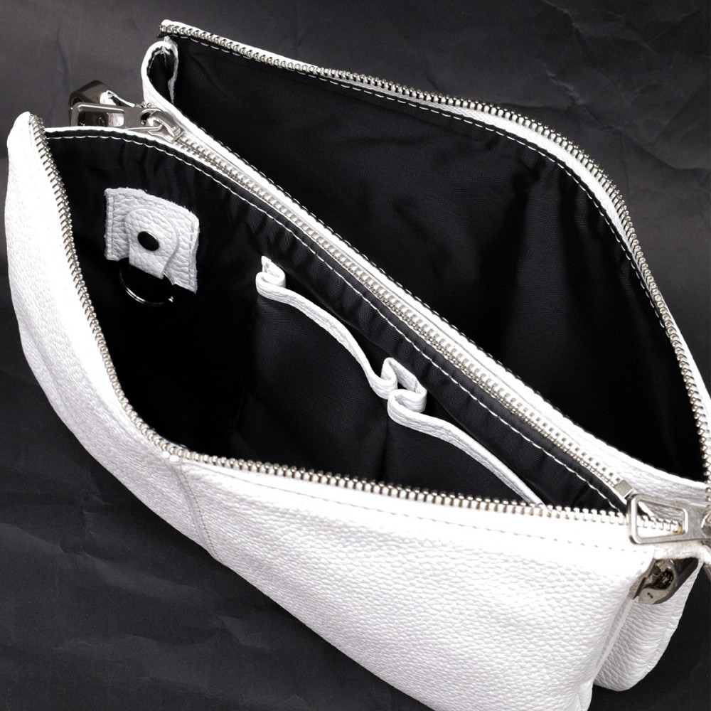 Стильный женский клатч из натуральной кожи GRANDE PELLE 11635 Белый Киев - изображение 4