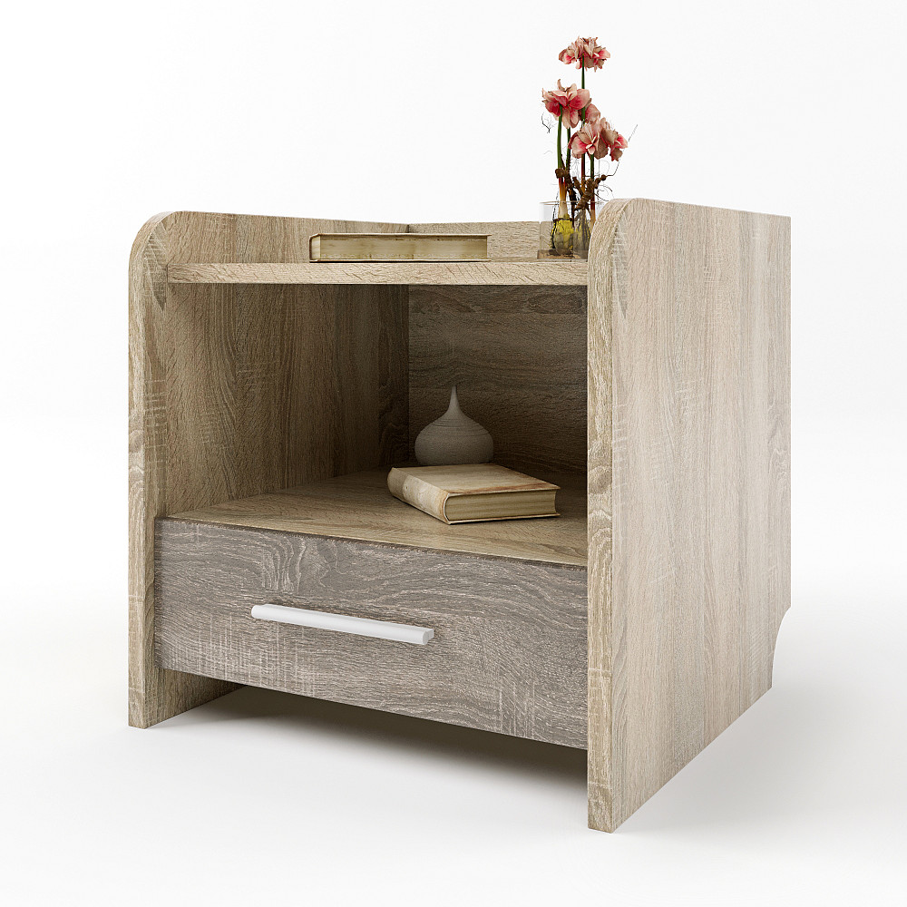 Тумба прикроватная Эверест Т-1 40х40х40 сонома + трюфель (DTM-2079) Львов - изображение 1