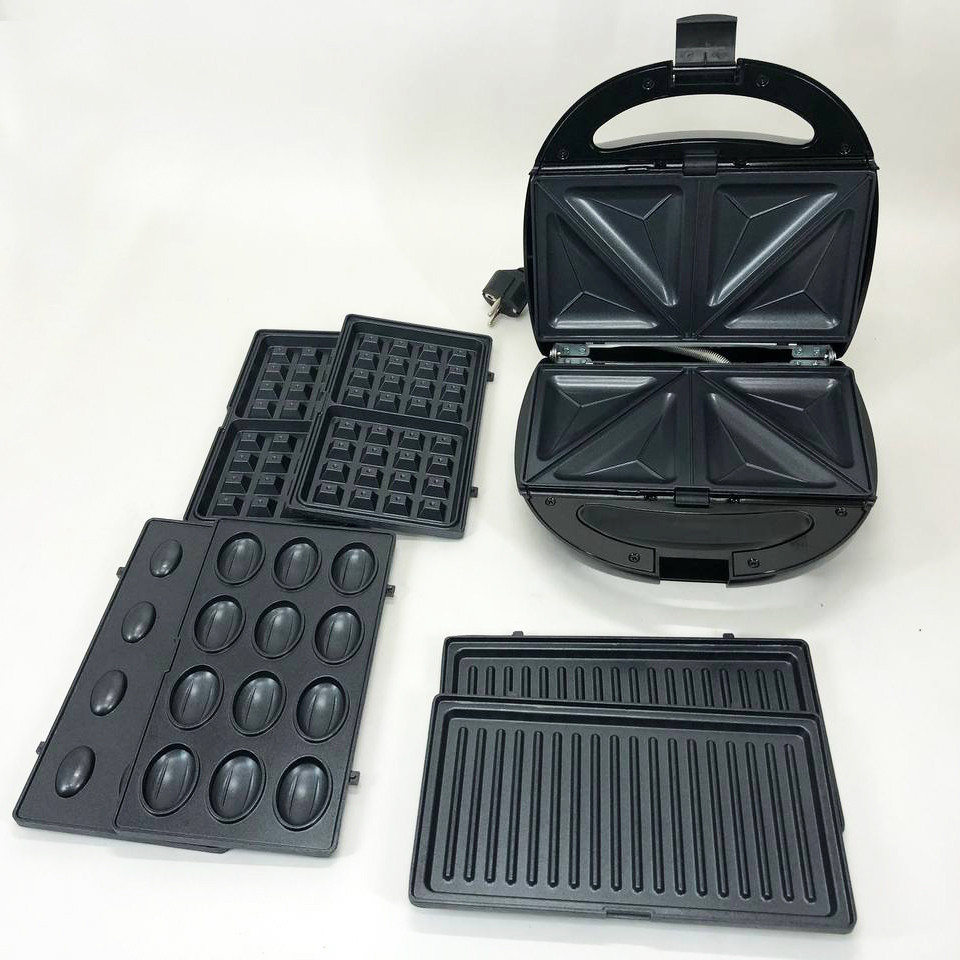 Сендвичница вафельница гриль 4 в 1 Domotec, Многофункциональная вафельница для дома QF-79 Киев - изображение 15