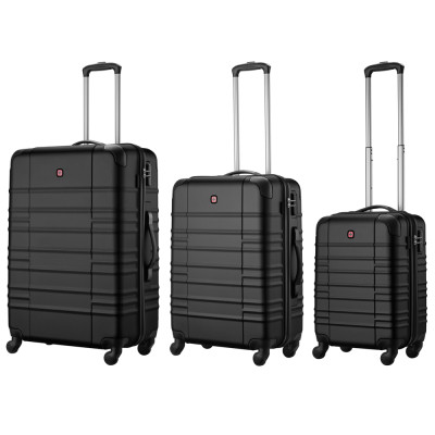 Набор чемоданов Wenger Amplar 3 в 1 (S,M,L) пластик, 4 колеса, чорний (653149) Винница - изображение 1