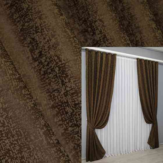 Комплект готових штор VR-Textil Софт "Люкс" № 1419ш Коричневий 150х275 см 2шт (33-0292) Київ