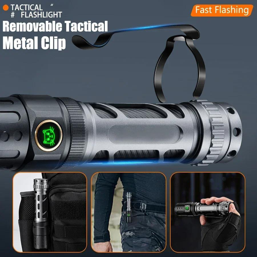 Ручний ліхтар YEMAO YM-А6, 2200LM, P80 LED, Zoom, 1x18650 акум, TYPE-C Дніпро - фото 2