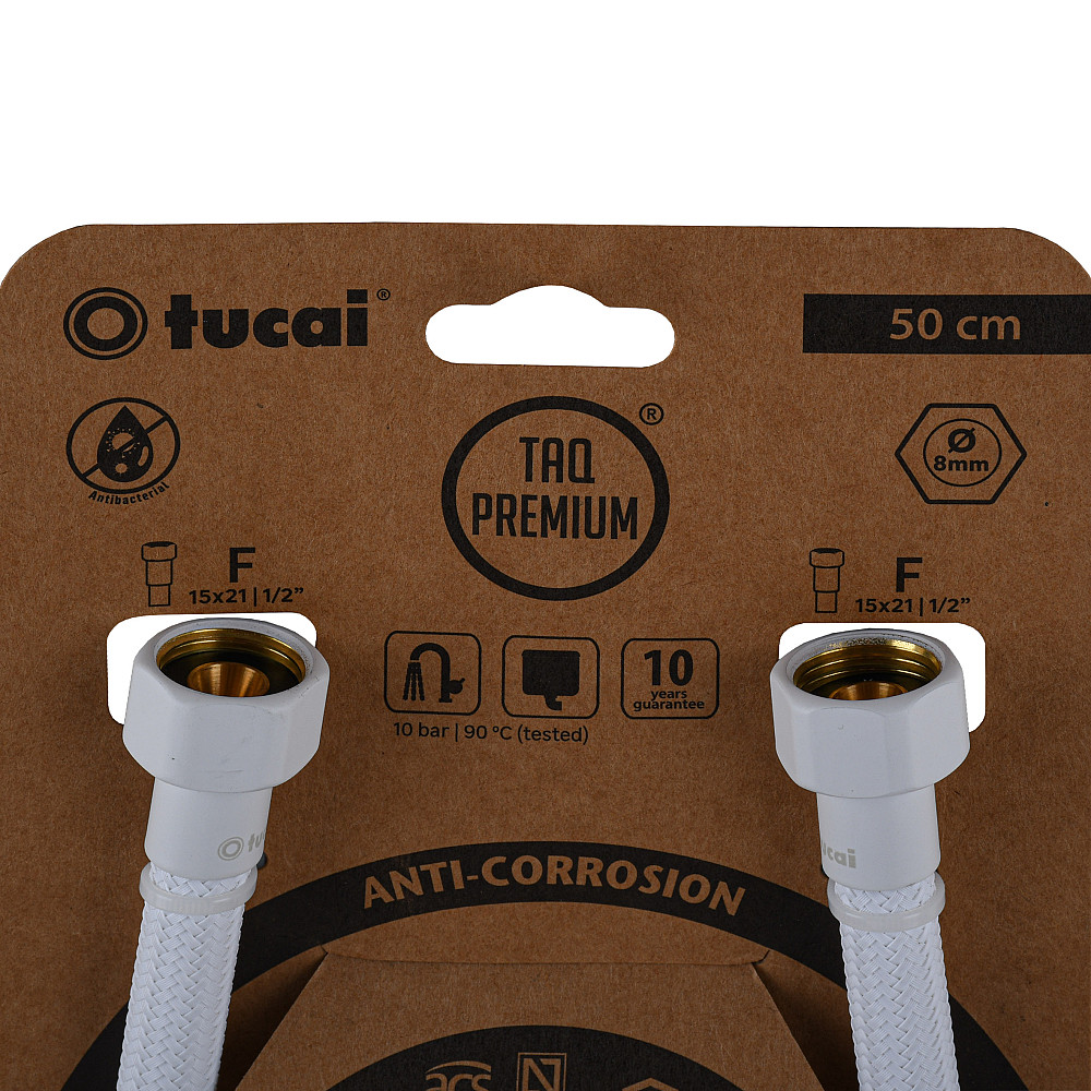 Шланг водяний TUCAI TAQ PREMIUM GRIF 1/2″x1/2″ BВ 0,5м.АНТИКОР. ACB HG-1212-500  (Білий Мат) 209973 Луцк - изображение 2