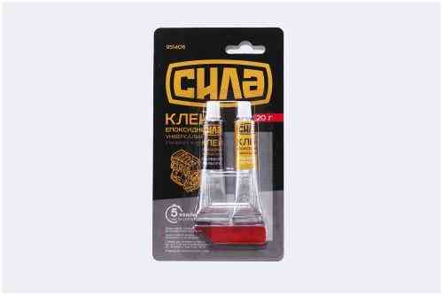Двокомпонентний епоксидний клей сірий 20 г СИЛА Рівне