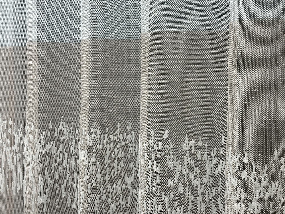 Тюль жакард колір білий з пудровим 1676т Київ - фото 3