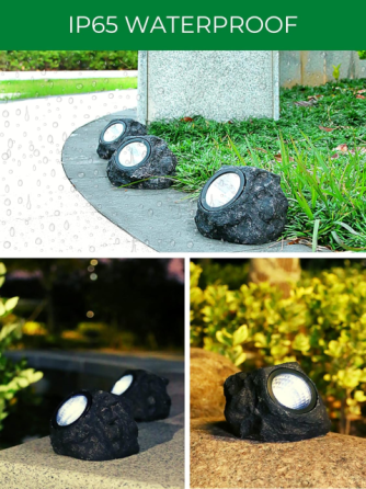 Садовий світильник на сонячній батареї Garden Light Stone: декоративний ліхтар-камінь для газону та доріжок Одеса