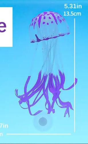 Светящиеся медузы для аквариума. Силиконовые декорации для аквариума Фиолетовый Киев - изображение 1