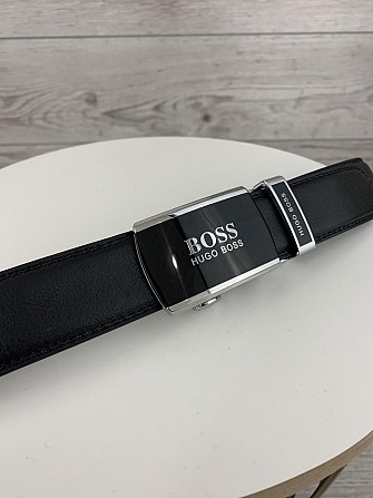 Мужской кожаный ремень пояс Boss Бос застежка автомат в подарочной коробкеMasterSem Киев - изображение 2