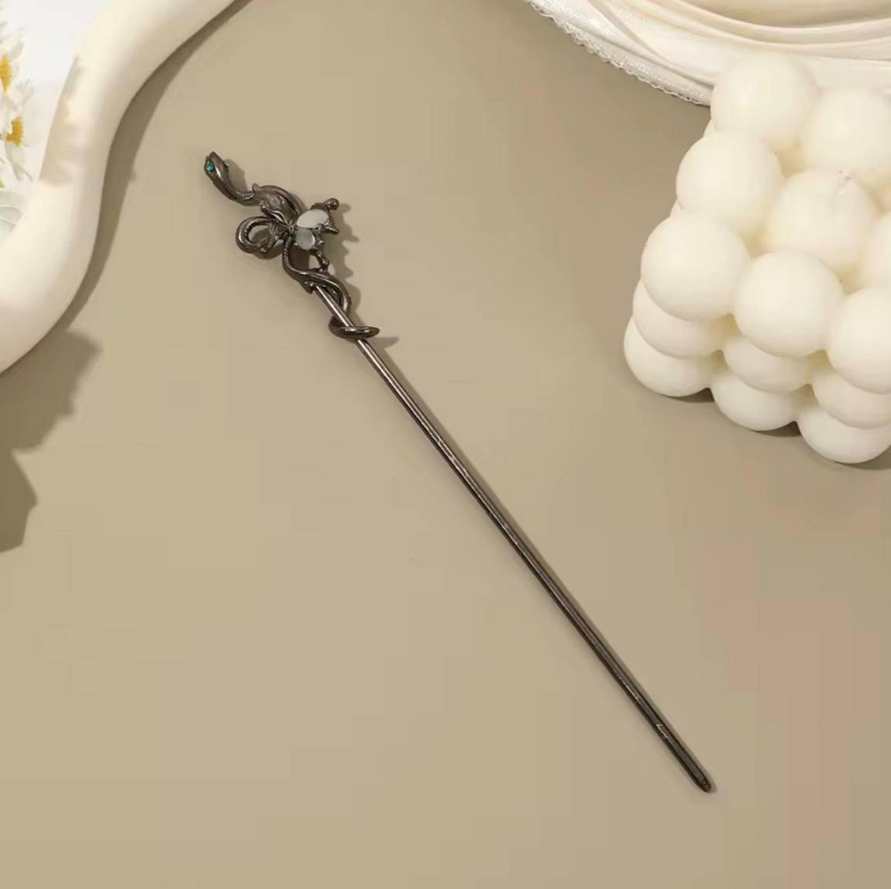 Шпилька для волосся змія металева 18 см, hair stick для пучка, готичний аксесуар у волосся Київ - фото 2