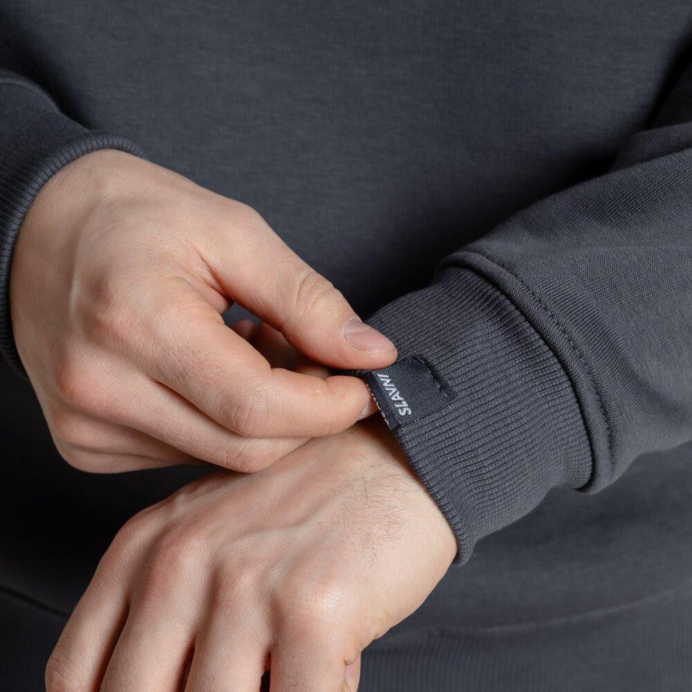 Свитшот Slavni оверсайз мужской темно-серый, Свитшот Slavni Ample тринитка начес темно-серый Киев - изображение 4