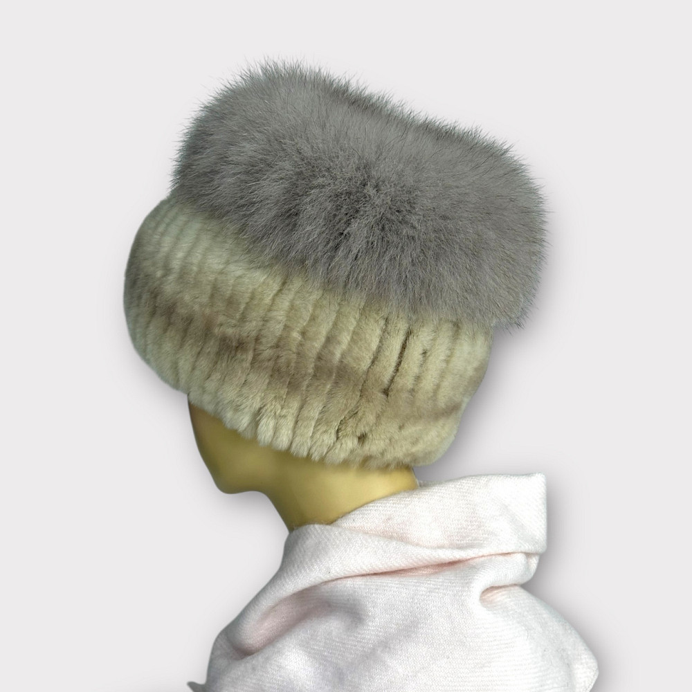 Шапка женская меховая Кубанка Медея Бежевый Харьков - изображение 4