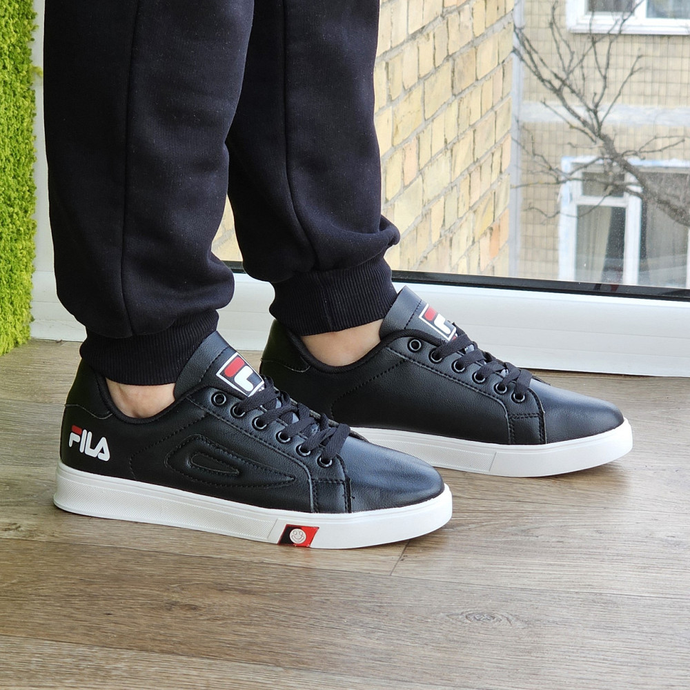 Мужские Кроссовки FILA Черные Белые Кеды Фила Кожаные (размеры: 40,41,42,43,44) Видео Обзор Днепр - изображение 5