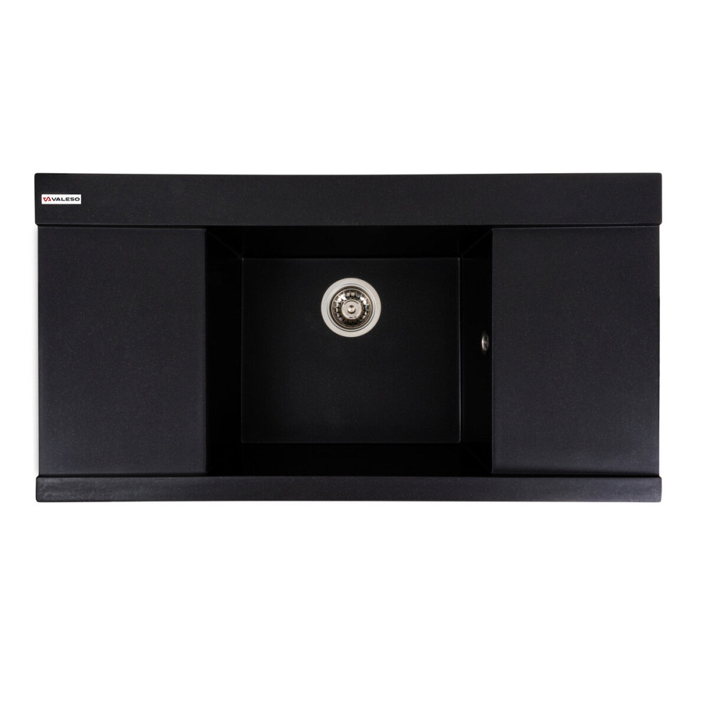 VALESO Гранітна мийка для кухні VALESO 9651 ATLAS матовий Чорний металік Київ - фото 1