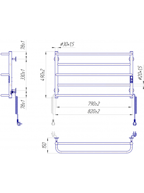 Електрична рушникосушарка Mario Люкс Сіті -I 500х830 TR K таймер-регулятор Київ - фото 8