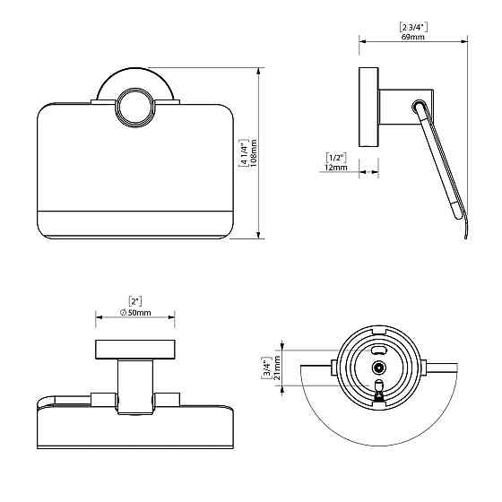 Держатель туалетной бумаги с крышкой SONIA ASTRAL BLACK 185207 Киев