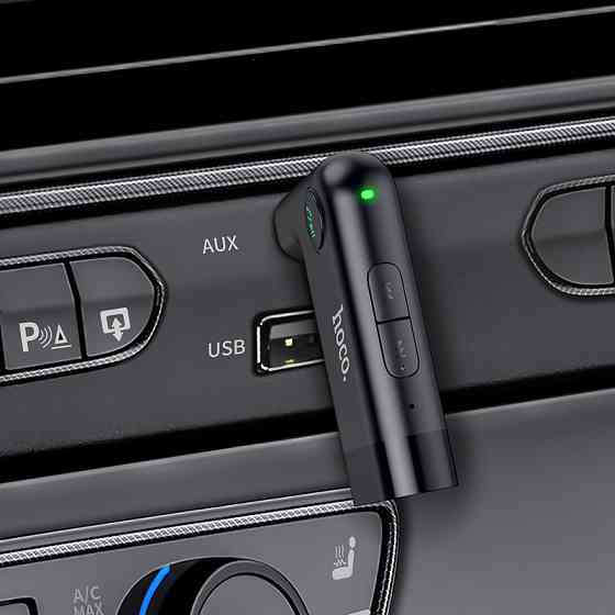 Bluetooth-ресивер HOCO E53 Dawn sound in-car AUX wireless receiver Black Одеса