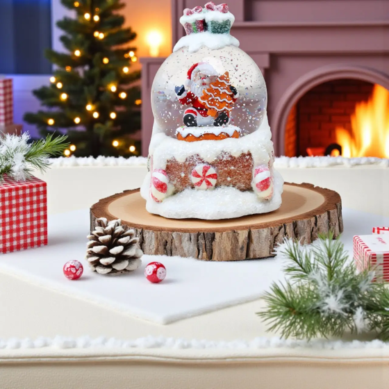 Світильник новорічний декор Куля на санях HC-Q067 LED AAх3 (13х15х17см) Київ