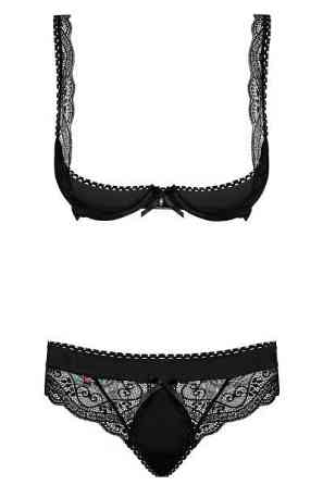 Комплект Obsessive MIAMOR SET черная открыт,грудь L/XL Sex Aura Киев