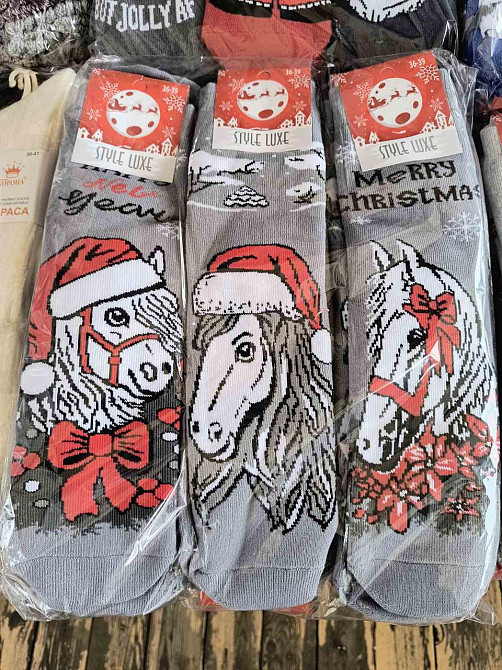 Шкарпетки новорічні в асортименті Style Luxe в наборі по 3 шт. Київ - фото 3