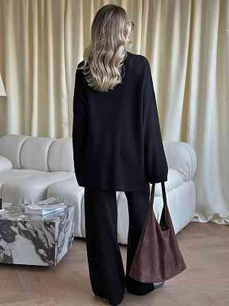 Жіночий теплий базовий костюм-двійка з преміум ангори Чорний, 44 Одеса