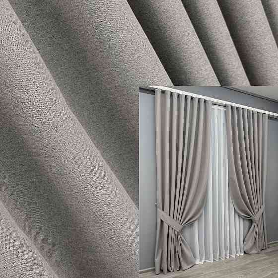 Комплект готових штор VR-Textil Блекаут двосторонній ASHEN NIGHT № 1848ш Кавово-сірий 200х270 см 2 шт (32-217) Київ